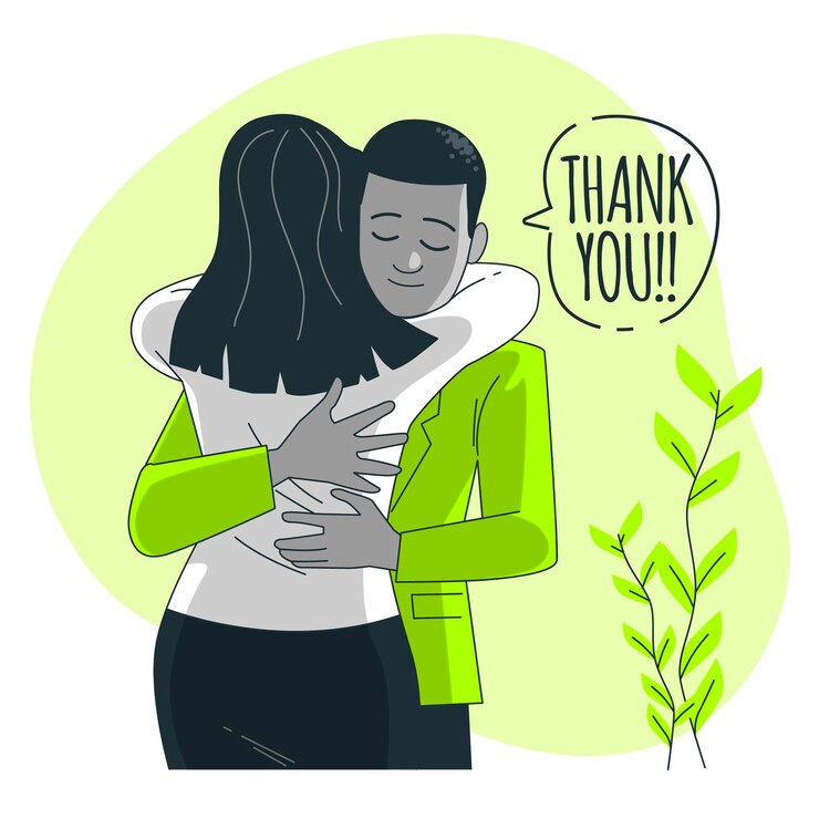 thank you with a hug