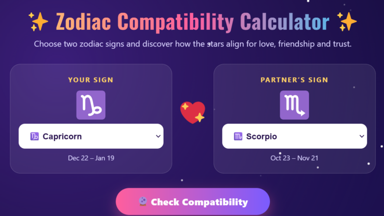 zodiac compatibility calculator